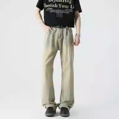 帝狼牛 美式复古高街风莱赛尔微喇弯刀裤 显高显瘦垂感强适合日常通勤牛仔裤 男女同款