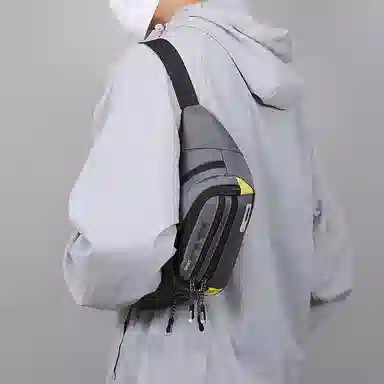 小猪班纳 运动跑步多功能大容量斜挎包时尚潮流防水手机包 尼龙牛津布 腰包 常规 男款 多色