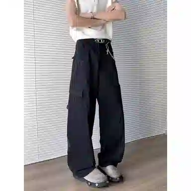悍戈 美式复古高街多口袋直筒 百搭 亲肤透气 适合日常通勤与户外出行牛仔裤 男女同款