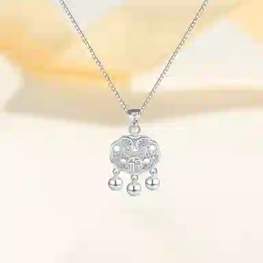 【999足银纯银 锁住福运】  七好美银 鸿福平安锁新中式国风复古纳福吉祥长命锁轻奢优雅转运高级百搭长命锁#好运 首饰 项链 男女同款情侣款