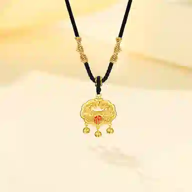 【S925银 招财纳福】 七好美银 福运平安锁新中式国潮风长命锁富转运经典时尚高级百搭#好运 首饰 项链 男女同款情侣款