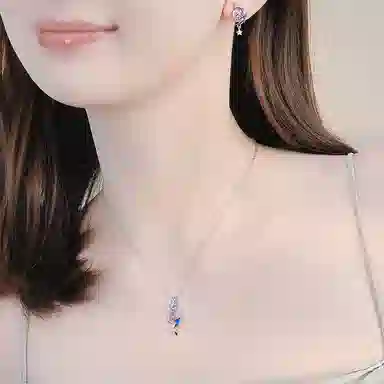 【S925银 蝶海梦境】 七好美银 精致轻奢时尚优雅森系小清新 简约小众高级感设计 日常约会通勤百搭锁骨链 琉璃 项链 女款