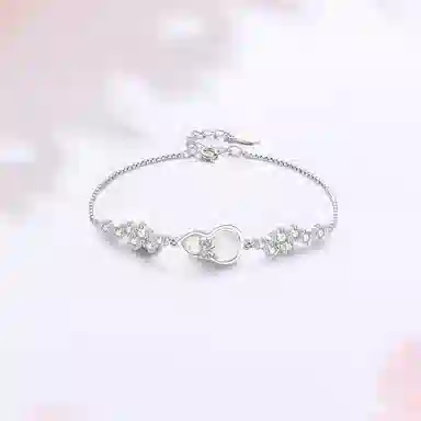 【S999足银纯银 福禄好运】 七好美银 蝴蝶结葫芦 创意时尚经典小众国潮 轻奢精致简约 个性潮流百搭 玉髓 手链 女款