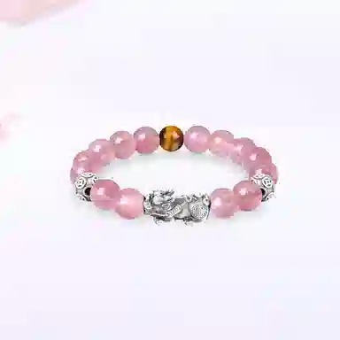 【S999足银纯银 八方来财 财源滚滚】 七好美银 招财貔貅吞金兽 新中式国潮转运珠好运转运 平安喜乐 步步高升日常通勤百搭 玛瑙 手串 男款