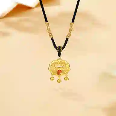 【S925银 招财纳福】 七好美银 福运平安锁新中式国潮风长命锁富转运经典时尚高级百搭#好运 首饰 项链 男女同款情侣款