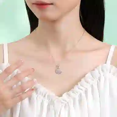 【S925银 倚梦月蝶】 七好美银 新中式国风国潮复古优雅气质小清新森系清冷感轻奢小众设计日常通勤百搭锁骨链#好运 首饰 项链 女款