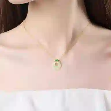 【S925银 江山如画】 七好美银 国潮精致轻奢时尚优雅 简约小众高级感设计 日常通勤百搭 和田玉项链 青白玉 女款