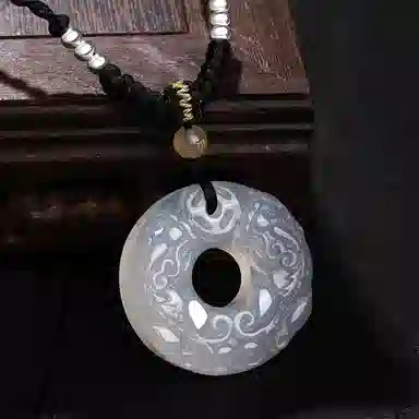 【S990足银纯银 招财纳福】 七好美银 貔貅平安扣 国潮国风精致轻奢时尚优雅 简约小众高级感设计 日常通勤百搭 玉髓 项链 男女同款情侣款