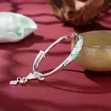 【999足银纯银 锦上添花 】 七好美银 绮梦花蝶流苏新中式国风国潮古风复古富贵花开轻奢精致梦幻优雅时尚大气百搭#好运 首饰 手镯 女款