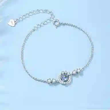 【S925银 羽你相伴】 七好美银 羽毛 精致轻奢时尚优雅小清新 简约小众高级感设计 日常约会通勤百搭 琉璃 手链 女款