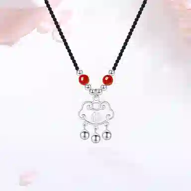 【999足银纯银心想事成 】 七好美银 平安锁国潮新中式纳福精致轻奢小众简约吉祥副锁吊坠时尚百搭#好运 首饰 项链 男女同款情侣款