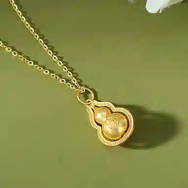 【S925银 福禄双全】 七好美银 葫芦新中式国风招财转运平安顺遂葫芦相伴财运不断轻奢优雅显白贵气百搭锁骨链 项链 碧玉 男女同款情侣款
