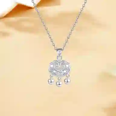 【999足银纯银 平安喜乐】 七好美银 福运平安锁新中式国风复古优雅贵气转运纳福吉祥百搭长命锁#好运 首饰 项链 男女同款情侣款