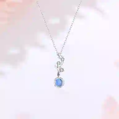 【S925银 一鹿有你】 七好美银  精致轻奢时尚优雅森系小清新 简约小众高级感设计 日常约会通勤百搭 琉璃 项链 女款