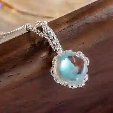 【S925银 水逆退散】 七好美银 水滴系列 蓝眼泪轻奢精致高级感氛围感 百搭日常通勤锁骨链约会仪式感 琉璃 项链 女款