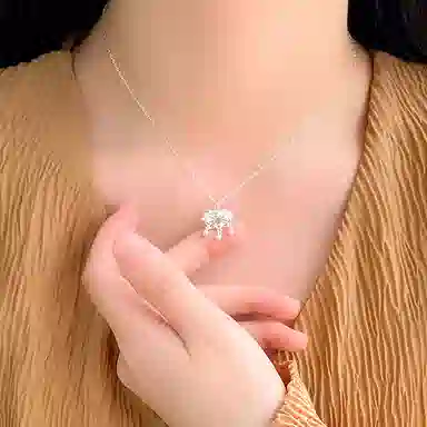 【S925银 好运莲莲】 七好美银 莲花平安锁新中式国风复古事事如意莲莲生财轻奢极简高级小众设计#好运 银 项链 女款