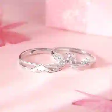 【S925银 樱花之恋】 七好美银 飞雪精致小花甜美温柔浪漫雪山频率 首饰 戒指 男女同款情侣款