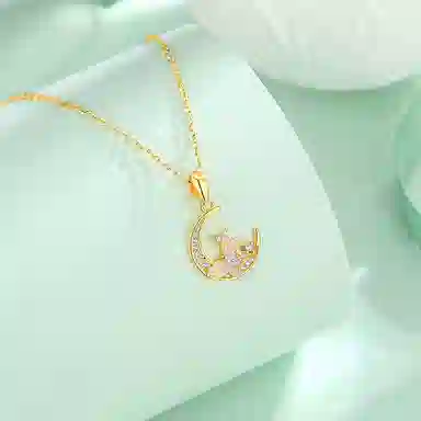 【S925银 倚梦月蝶】 七好美银 新中式国风国潮复古优雅气质小清新森系清冷感轻奢小众设计日常通勤百搭锁骨链#好运 首饰 项链 女款