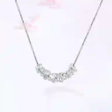 【999足银纯银 碎碎平安】 七好美银  碎银子新中式温柔气质氛围感 不规则银子轻奢精致显白百搭气质 银 项链 男女同款情侣款