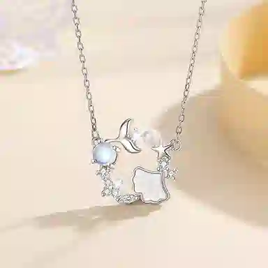 【S999足银纯银 余生有你】 七好美银  精致轻奢时尚优雅浪漫小清新 简约小众高级感设计 日常约会通勤百搭锁骨链 琉璃 项链 女款