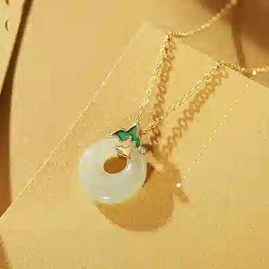 【S925银 江山如画】 七好美银 国潮精致轻奢时尚优雅 简约小众高级感设计 日常通勤百搭 和田玉项链 青白玉 女款