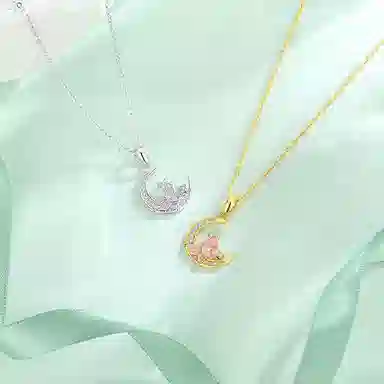 【S925银 倚梦月蝶】 七好美银 新中式国风国潮复古优雅气质小清新森系清冷感轻奢小众设计日常通勤百搭锁骨链#好运 首饰 项链 女款