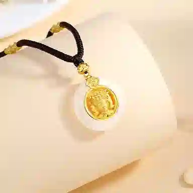 【S925银 平安如意】 七好美银 妈祖新中式国风国潮平安喜乐吉祥如意招财纳福小众设计轻奢简约百搭锁骨链#好运 玉髓 项链 男女同款情侣款