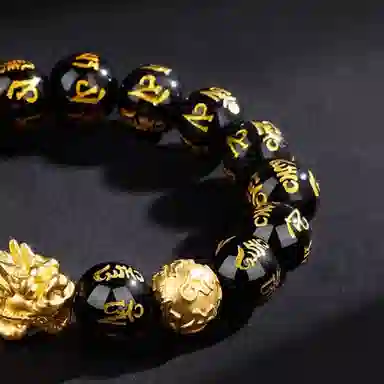 【S999足银纯银 招财进宝 财源滚滚】 七好美银 貔貅吞金兽八方来财 国潮复古新中式 文玩 平安喜乐 步步高升好运 玛瑙 手串 男女同款情侣款