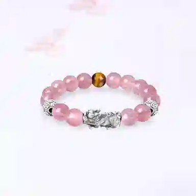 【S999足银纯银 八方来财 财源滚滚】 七好美银 招财貔貅吞金兽 新中式国潮转运珠好运转运 平安喜乐 步步高升日常通勤百搭 玛瑙 手串 男款