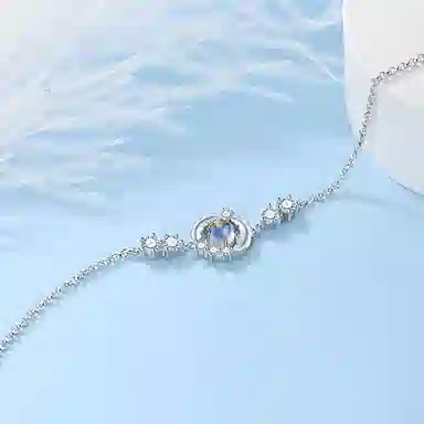 【S925银 羽你相伴】 七好美银 羽毛 精致轻奢时尚优雅小清新 简约小众高级感设计 日常约会通勤百搭 琉璃 手链 女款