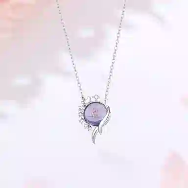 【S925银 鸢尾 】 七好美银 精致轻奢时尚优雅小清新 简约小众高级感设计 日常通勤百搭锁骨链 琉璃 项链 女款