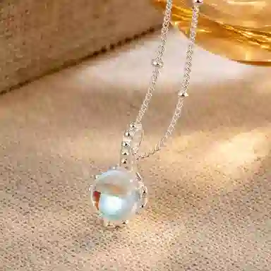 【S925银 水逆退散】 七好美银 水滴系列 蓝眼泪轻奢精致高级感氛围感 百搭日常通勤锁骨链约会仪式感 琉璃 项链 女款