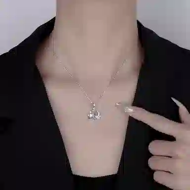 【S999银】 七好美银 梦幻星球 精致轻奢时尚优雅温柔浪漫小清新 简约小众高级感设计 日常约会通勤百搭锁骨链 琉璃 项链 女款