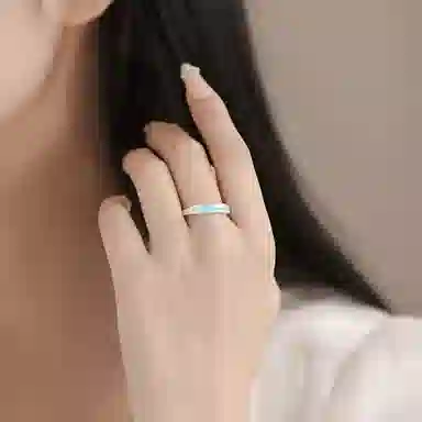 【999足银纯银 光年之恋】 七好美银 流光星月轨迹轻奢简约小众设计钟爱一生甜蜜百搭 银 戒指 男女同款情侣款