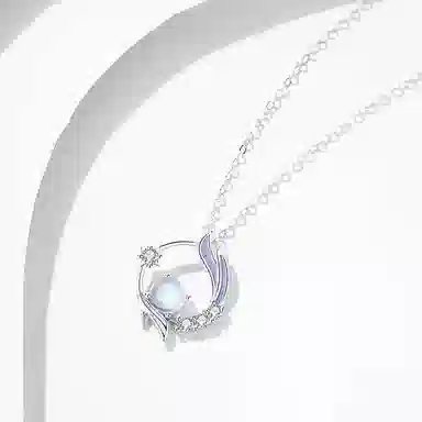 【S925银 长安幽梦】 七好美银  国风国潮精致轻奢时尚优雅小清新 简约小众高级感设计 日常通勤百搭锁骨链 琉璃 项链 女款