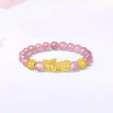 【S999足银纯银 八方来财】 七好美银 招财貔貅 新中式 招财纳福吞金兽国潮复古转运珠 黑曜石 时尚高级 琉璃 手串 男女同款情侣款