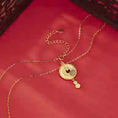 【S925银 扣住福禄】 七好美银 葫芦平安扣流苏祥云瑞兆平安喜乐福泰安康新中式复古国风优雅高级气质简约百搭 首饰 项链 男女同款情侣款