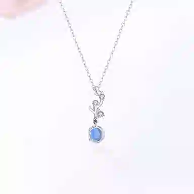 【S925银 一鹿有你】 七好美银  精致轻奢时尚优雅森系小清新 简约小众高级感设计 日常约会通勤百搭 琉璃 项链 女款