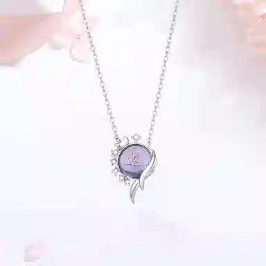 【S925银 鸢尾 】 七好美银 精致轻奢时尚优雅小清新 简约小众高级感设计 日常通勤百搭锁骨链 琉璃 项链 女款