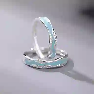 【999足银纯银 光年之恋】 七好美银 流光星月轨迹轻奢简约小众设计钟爱一生甜蜜百搭 银 戒指 男女同款情侣款