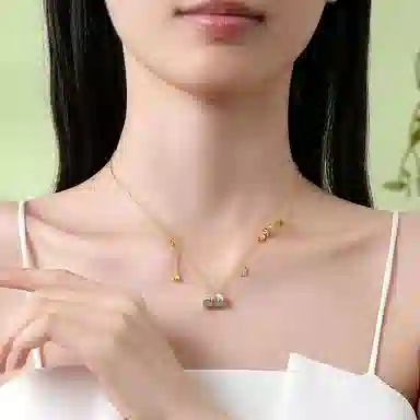 【999足银纯银 锁住浪漫】 七好美银 玫瑰花锁包新中式国风复古夜光珐琅花朵富贵优雅气质时尚日常 首饰 项链 女款