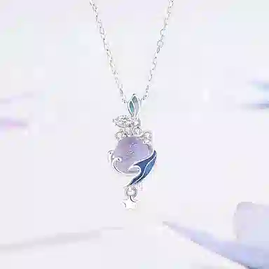 【S925银 蝶海梦境】 七好美银 精致轻奢时尚优雅森系小清新 简约小众高级感设计 日常约会通勤百搭锁骨链 琉璃 项链 女款