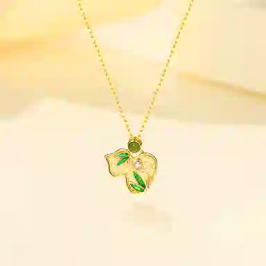 【S925银 福禄临门】 七好美银 葫芦竹叶新中式复古小众设计节节高升双全招财转运轻奢高级简约时髦百搭锁骨链#好运 玉髓 项链 女款