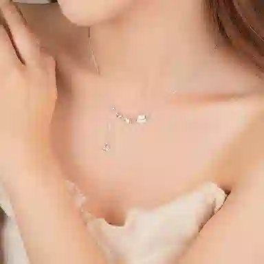 【999足银纯银 花飞碟舞 】 七好美银 蝴蝶花朵流苏轻奢精致氛围感仙气法式高级浪漫梦幻小众配饰潮流日常百搭锁骨链#好运 首饰 项链 女款