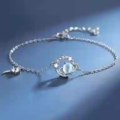 【S925银 梦幻星球】 七好美银  精致轻奢时尚 优雅浪漫小清新 简约小众高级感设计 日常通勤百搭 琉璃 手链 女款