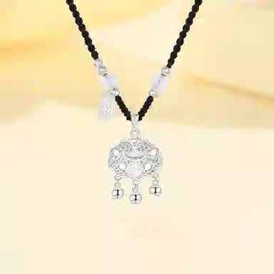 【999足银纯银 岁岁平安 】 七好美银 招财平安锁 新中式国潮优雅气质 贵气清冷高级极简百搭 首饰 项链 男女同款情侣款