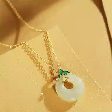 【S925银 江山如画】 七好美银 国潮精致轻奢时尚优雅 简约小众高级感设计 日常通勤百搭 和田玉项链 青白玉 女款