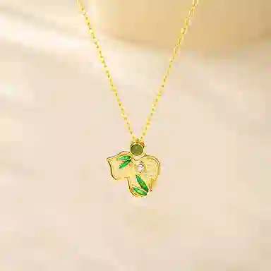 【S925银 福禄临门】 七好美银 葫芦竹叶新中式复古小众设计节节高升双全招财转运轻奢高级简约时髦百搭锁骨链#好运 玉髓 项链 女款
