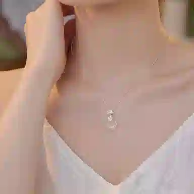 【S925银 步步生莲】 七好美银 莲花平安扣 精致轻奢时尚优雅小清新 简约小众高级感设计 日常通勤百搭 玉髓 玉石项链 女款