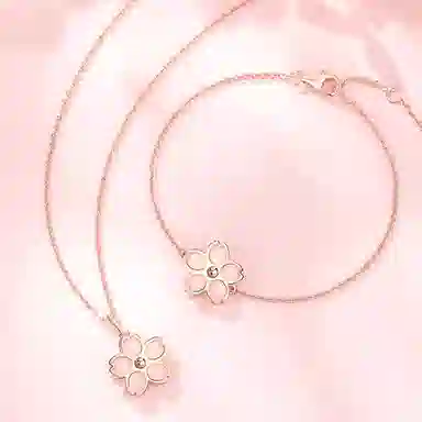 【S925银 为你转不停】 七好美银 樱花 精致轻奢时尚优雅温柔浪漫 简约小众高级感设计 日常约会通勤百搭 首饰 项链 女款